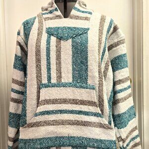 Iguana Jack Mexico Poncho Baja Hoodie Surfer Skater Drug Rug Jacket Unisex Med